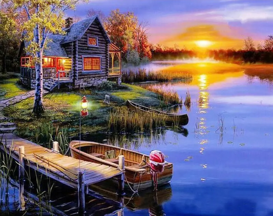 Paint by Number - Lake Cabin