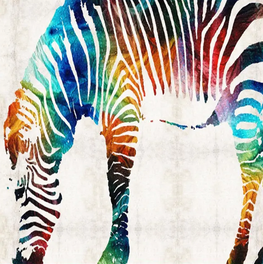 Paint by Number - Rainbow Zebra Stripes